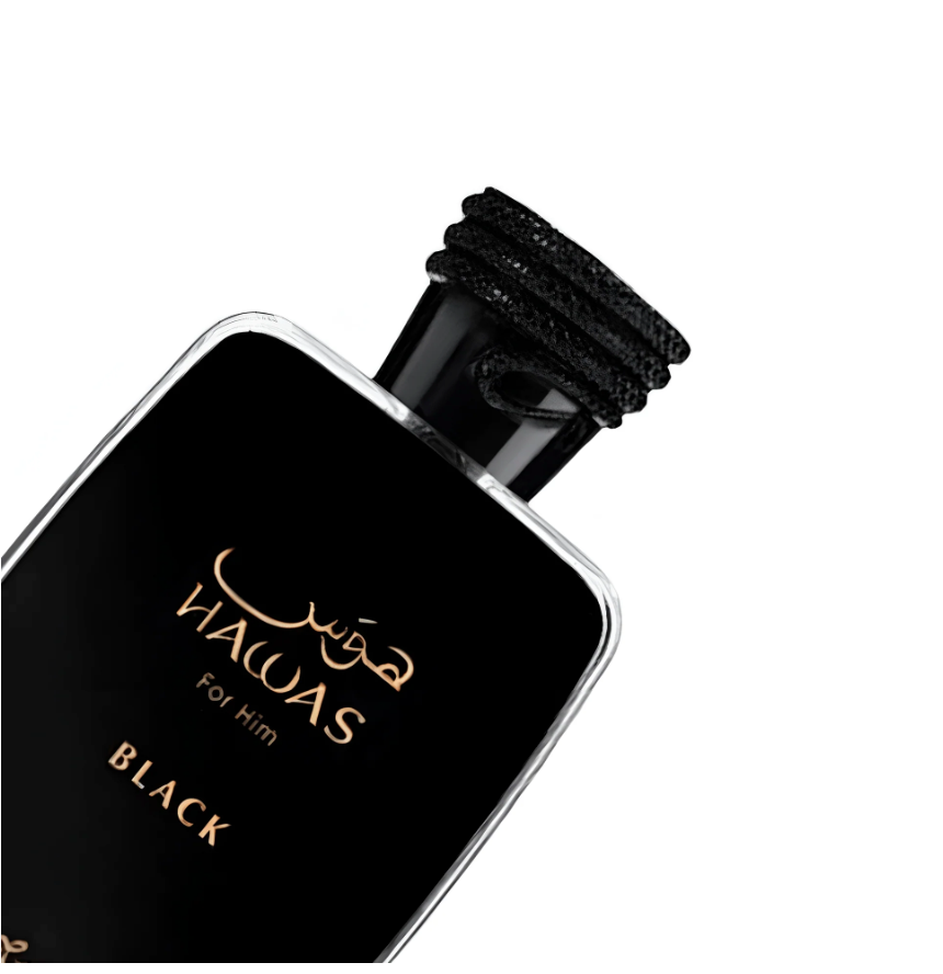Rasasi Hawas Black Eau de Parfum | Masculino, cítrico-ahumado con carácter sofisticado