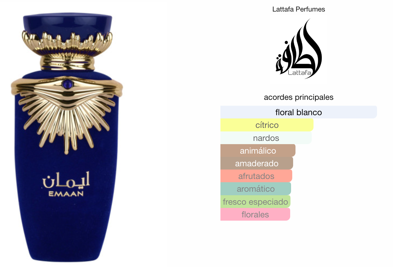 Lattafa Emaan Eau de Parfum para mujer – floral, suave, elegante y con toque almizclado
