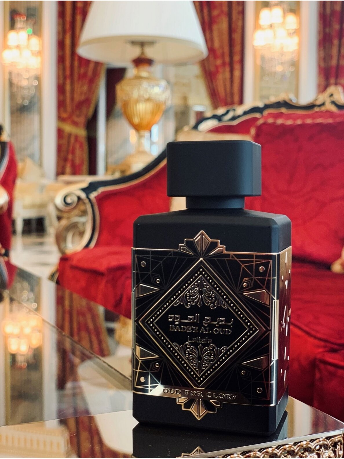 Badee Al Oud Oud For Glory Perfume para Hombre - Lattafa, amaderada oriental Fresca y especiada.