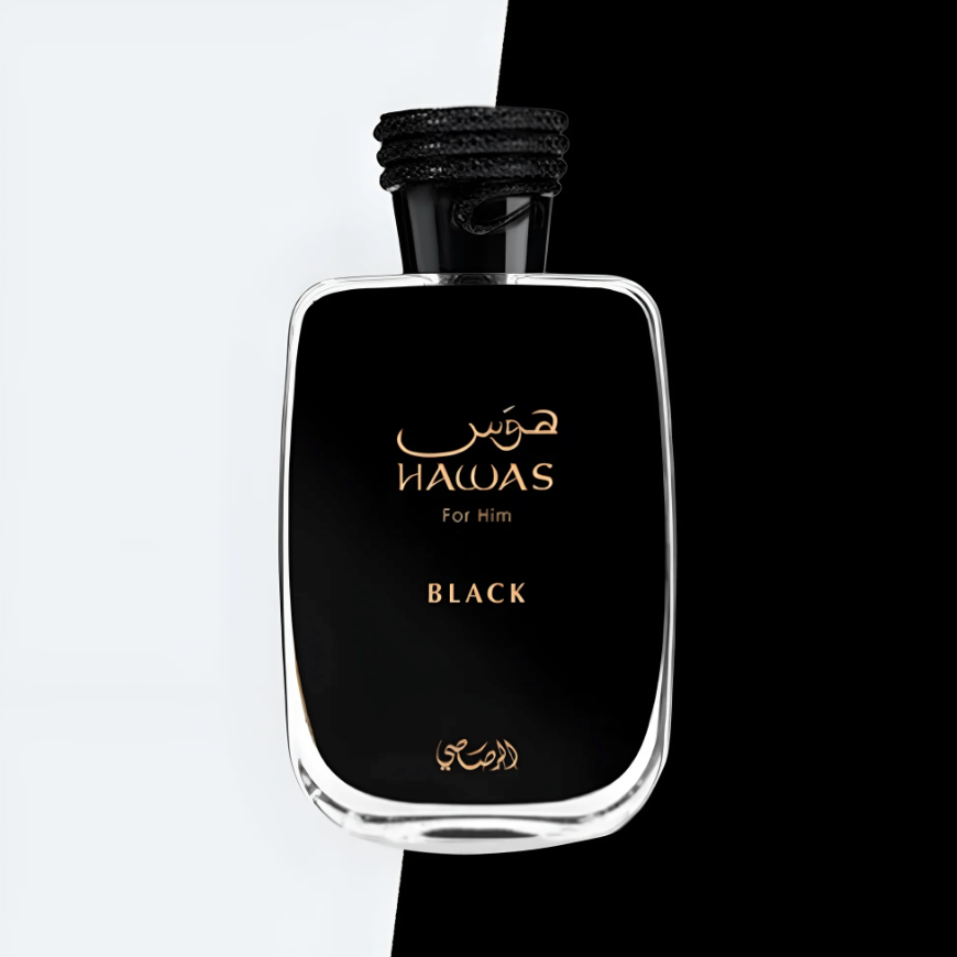 Rasasi Hawas Black Eau de Parfum | Masculino, cítrico-ahumado con carácter sofisticado