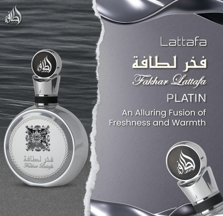 Fakhar Platinum de Lattafa Eau de Parfum | Perfume Masculino Fresco, Limpio y Aromático