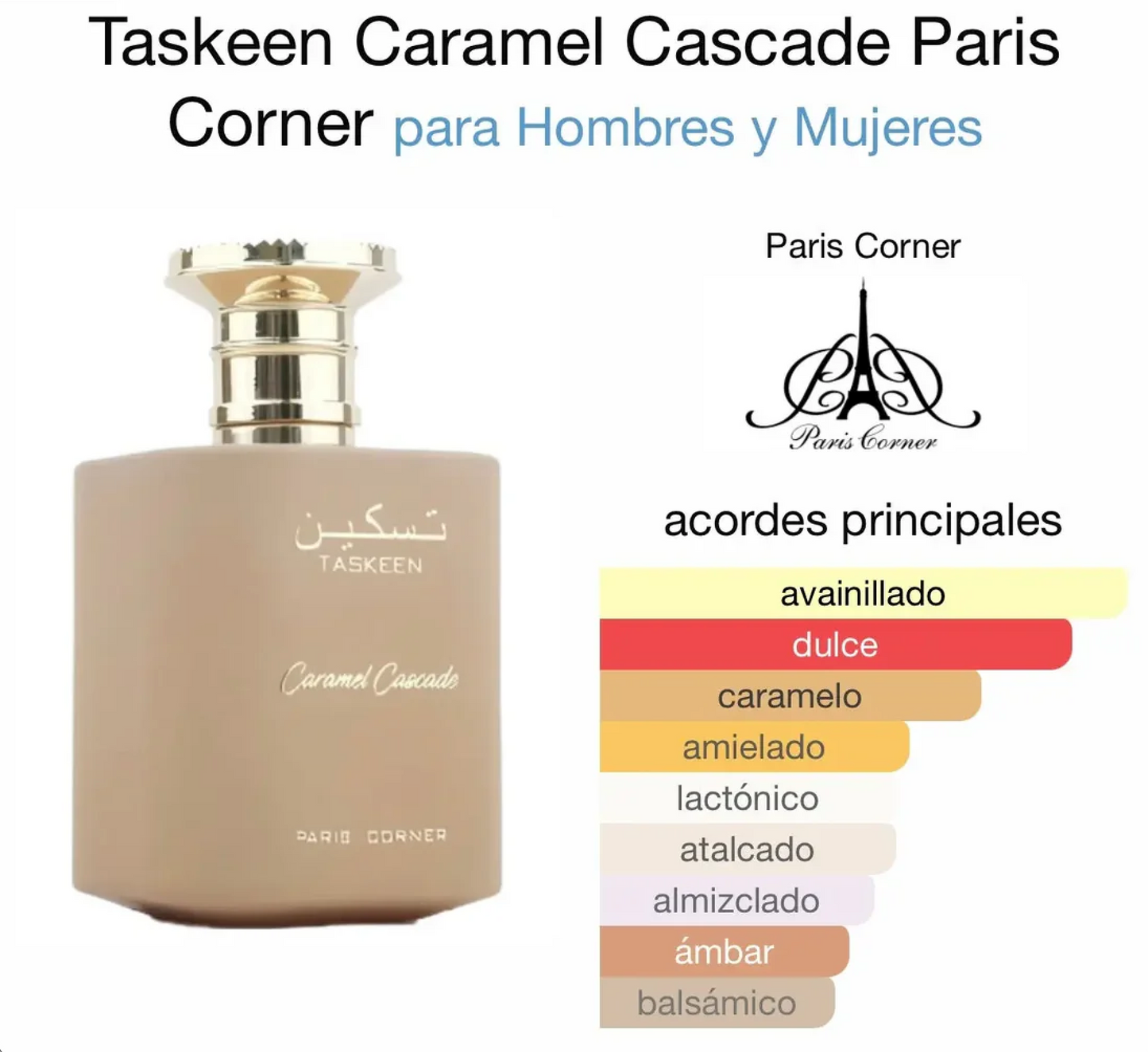 Paris Corner Taskeen Caramel Cascade Eau de Parfum para Mujeres