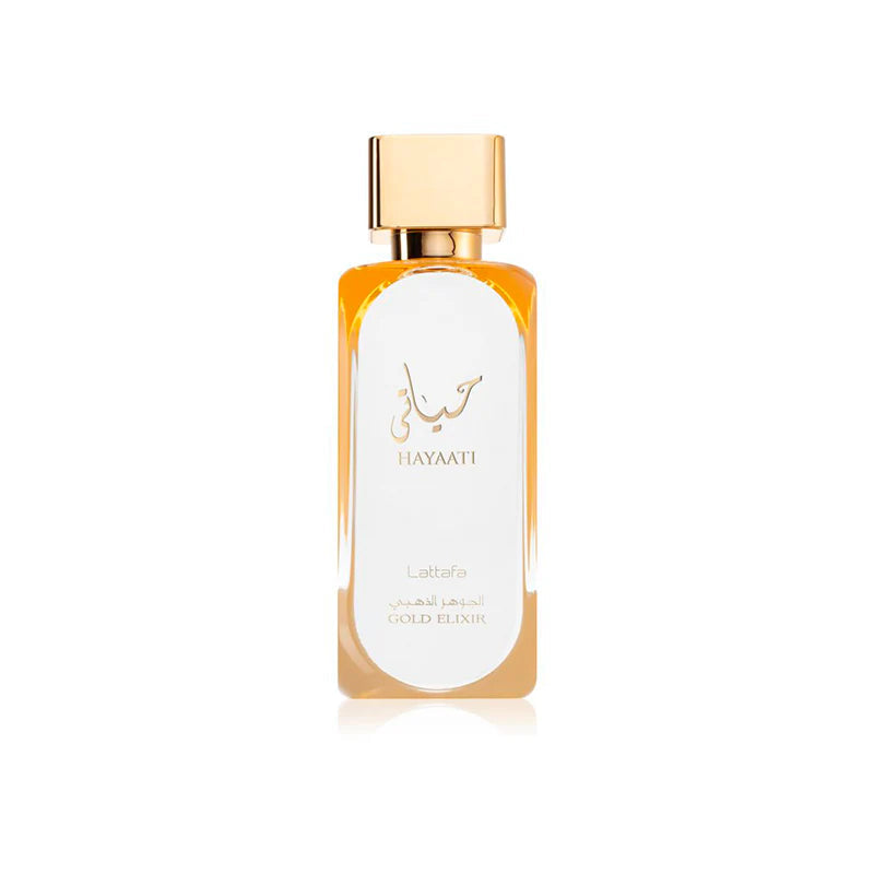 Lattafa Hayaati Gold Elixir Eau de Parfum para mujer – dulce, oriental, cálido y elegante