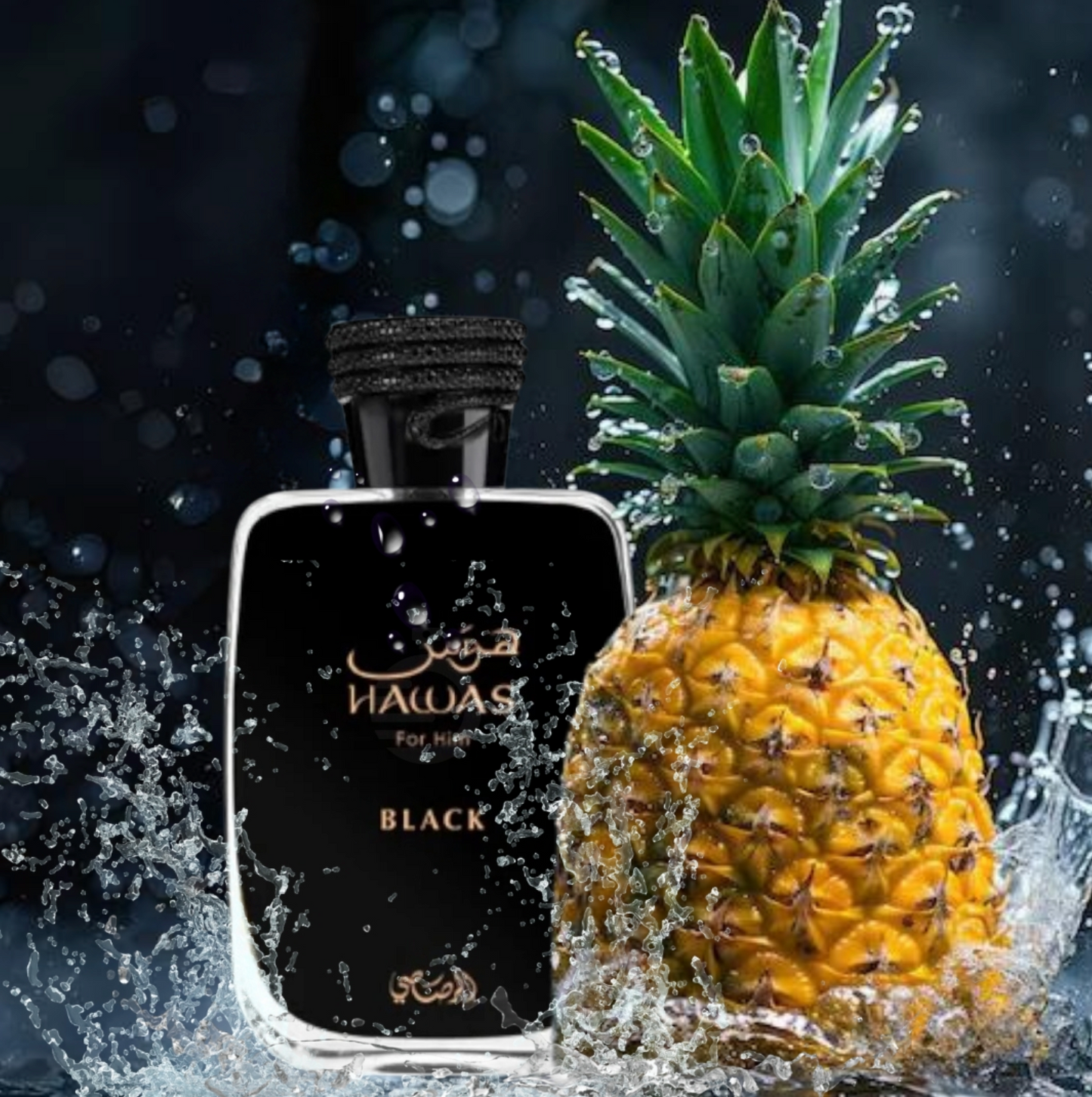 Rasasi Hawas Black Eau de Parfum | Masculino, cítrico-ahumado con carácter sofisticado