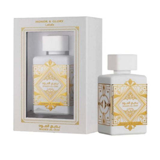 Lattafa Badee al Oud Honor & Glory Eau de Parfum para Mujer - Exquisita Brulee de Piña con Elegancia Distinta y Armonía Estimulante - Fragancia Tropical de Mujeres Elegantes
