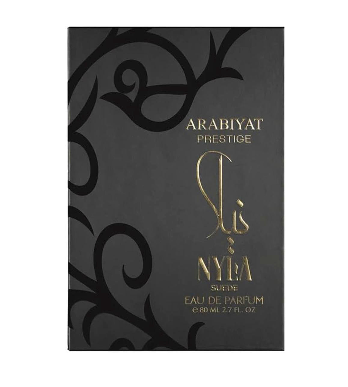Nyla Suede Eau de Parfum 80ml – Arabiyat Prestige | Perfume Unisex Gourmand con Notas de Coco, Praliné y Cuero