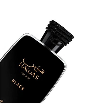 Rasasi Hawas Black Eau de Parfum | Masculino, cítrico-ahumado con carácter sofisticado