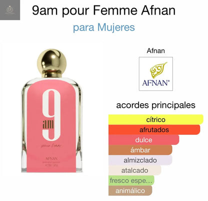 Afnan 9 AM  Pour Femme  Eau De Parfum mujer