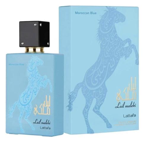 Lail Maleki Moroccan Blue de Lattafa Eau de Parfum | Perfume Masculino Especiado, Ambarado y Elegante