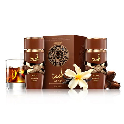 Asad Bourbon Eau de Parfum para Hombre- Lattafa. Fragancia Calida, Especiada y Amaderada