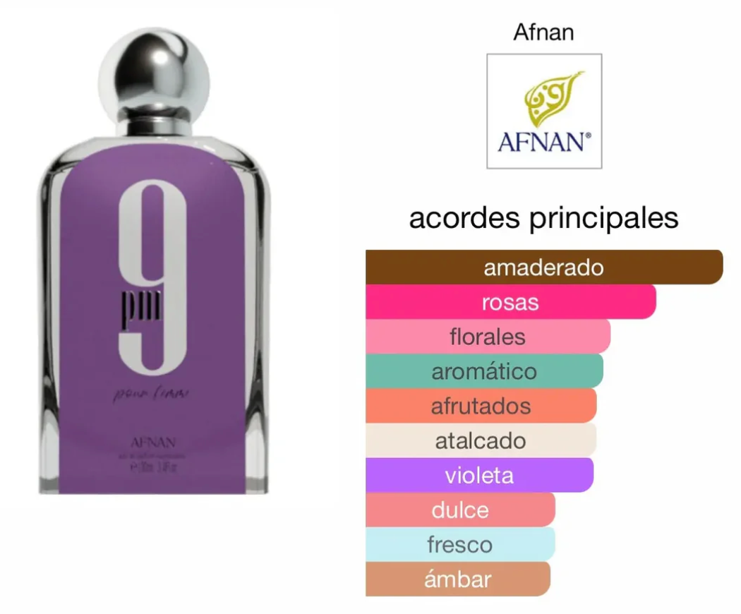 AFNAN – 9 PM POUR FEMME – Eau de Parfum para Mujer