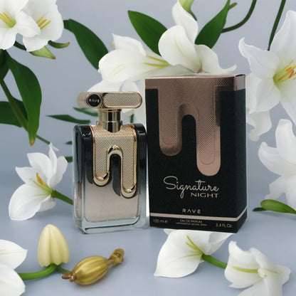 Signature Night Eau de Parfum para Mujer - Rave. Una fragancia cálida, especiada y amaderada