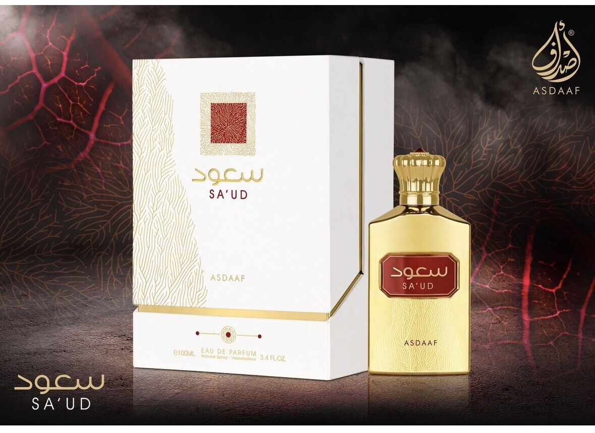 Sa'ud Eau de Parfum Unisex - Asdaaf. Fragancia cálida, intensa y dulce con notas especiadas y amaderadas