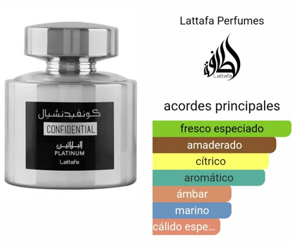 Confidential Platinum eau de parfum para hombre - Lattafa