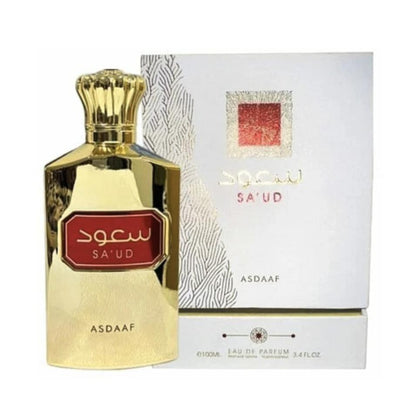 Sa'ud Eau de Parfum Unisex - Asdaaf. Fragancia cálida, intensa y dulce con notas especiadas y amaderadas