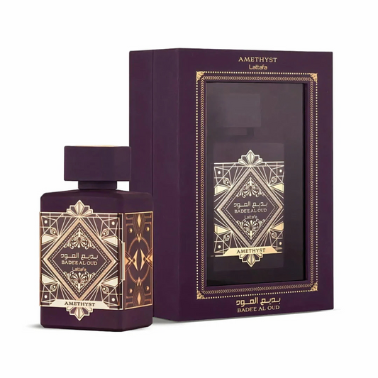 Badee Al Oud Amethyst Eau de Parfum para mujer – oriental, floral, intenso y envolvente Lattafa